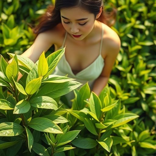 嫩茶采摘细节