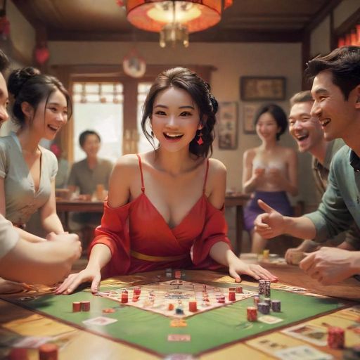 朋友在会所内玩桌游的欢乐时光