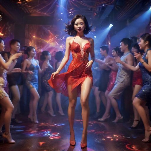 酒吧里人群随着音乐摇摆