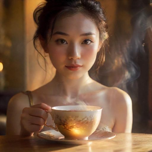 清澈茶汤在杯中荡漾，散发淡淡光泽