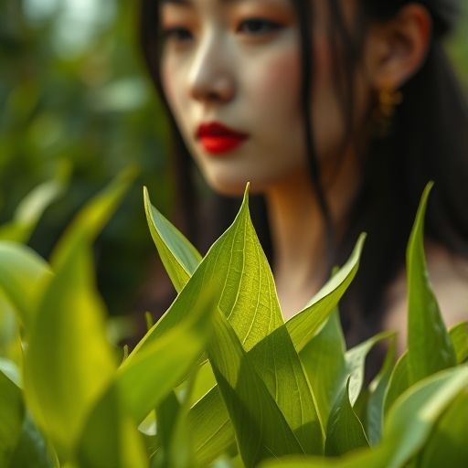 嫩茶叶片细节展示