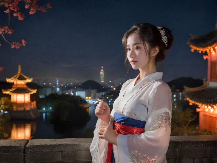 广州夜景，霓虹闪烁，仿佛在召唤夜生活的探险者