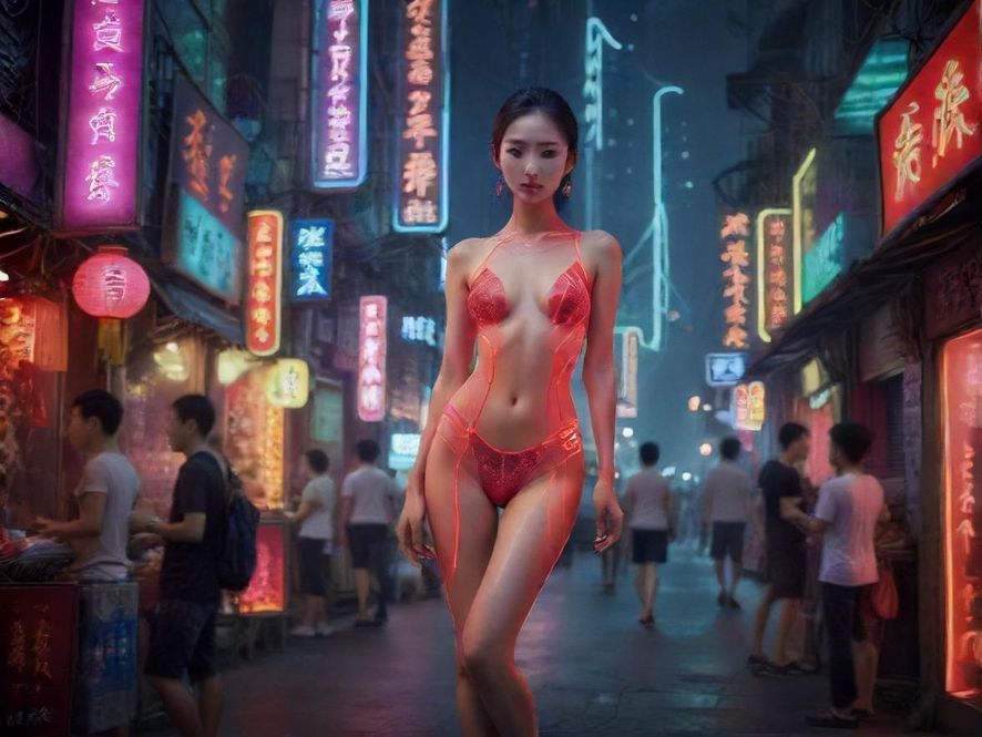 广州夜场繁华街景夜色
