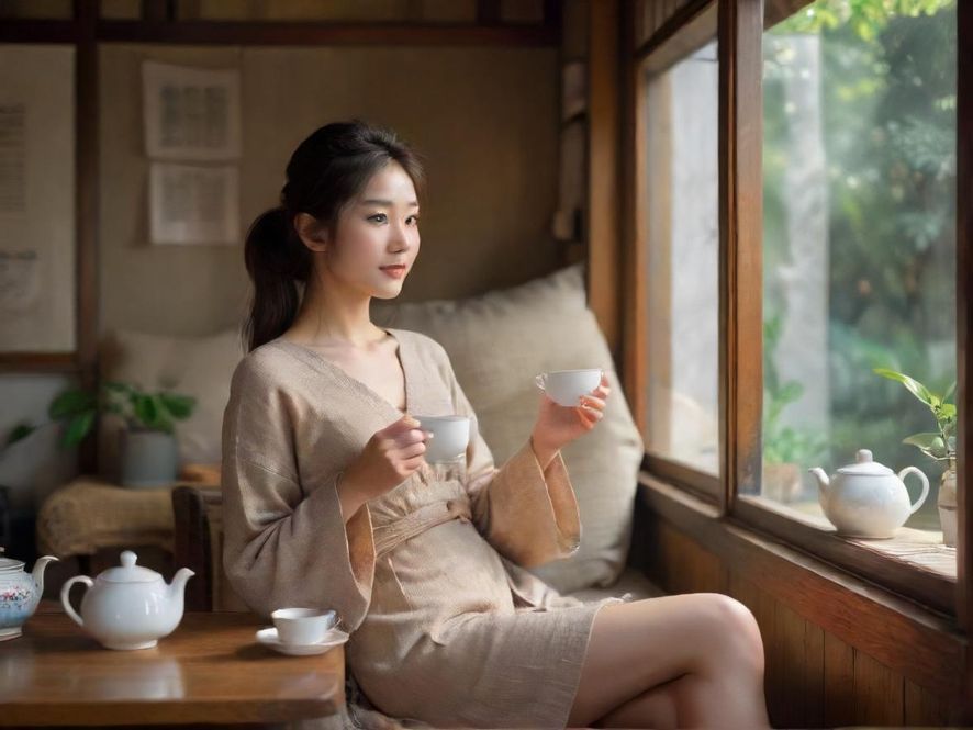 深圳品茶美女温馨茶室场景