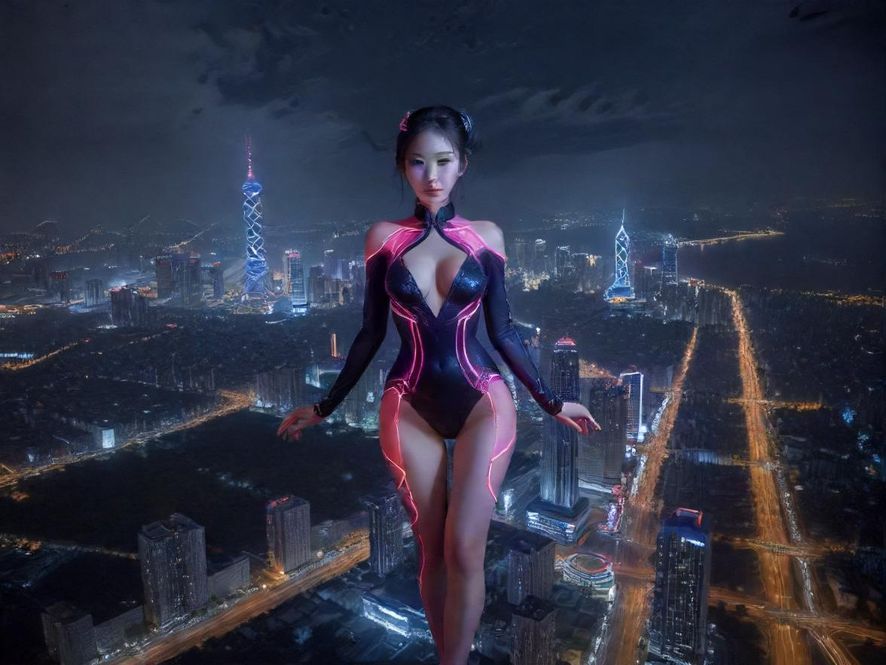 长春璀璨夜景，高楼林立，车水马龙，霓虹灯光点缀着这座城市的活力与神秘。