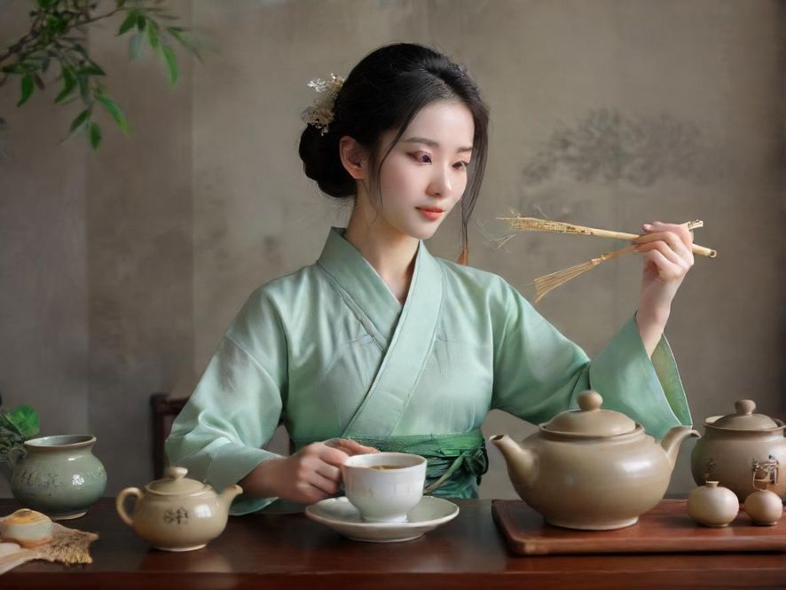 广州特色休闲茶社的私密包厢，暖色调光线营造出禅意空间，让人感到宁静放松。