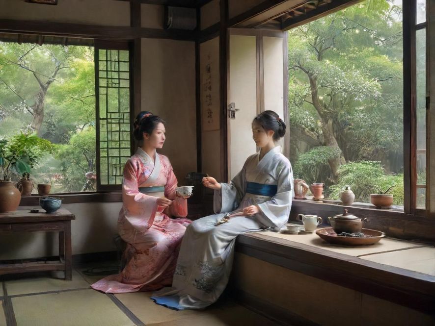 广州桑拿会所内的茶艺室氛围
