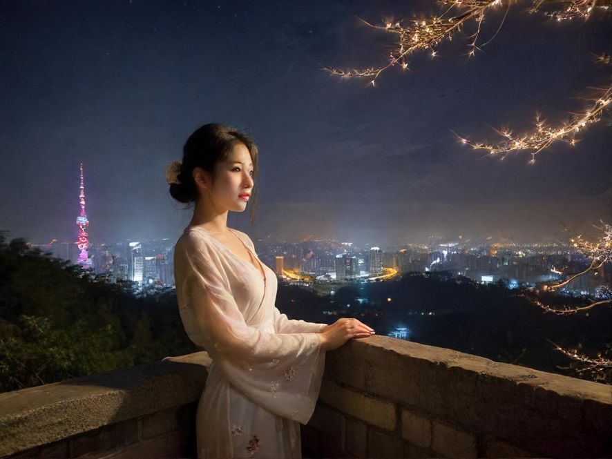 西安夜场俯瞰图