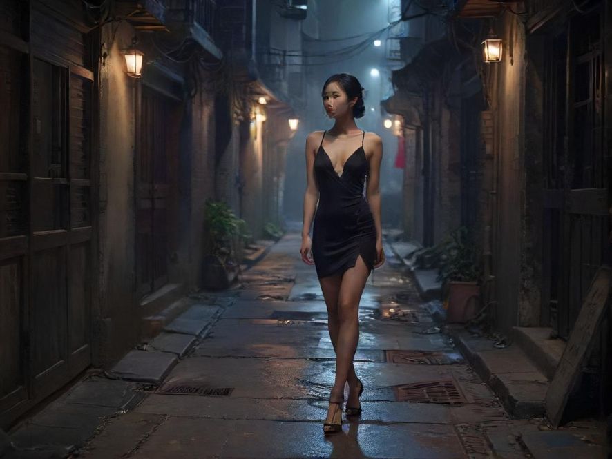 上海夜色中的神秘小巷