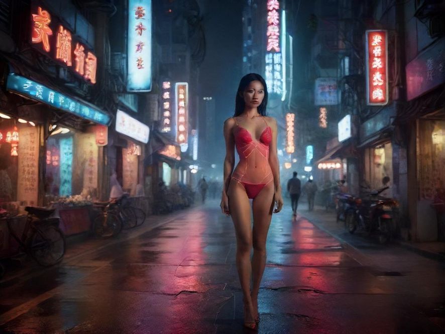 深圳繁华都市的夜景