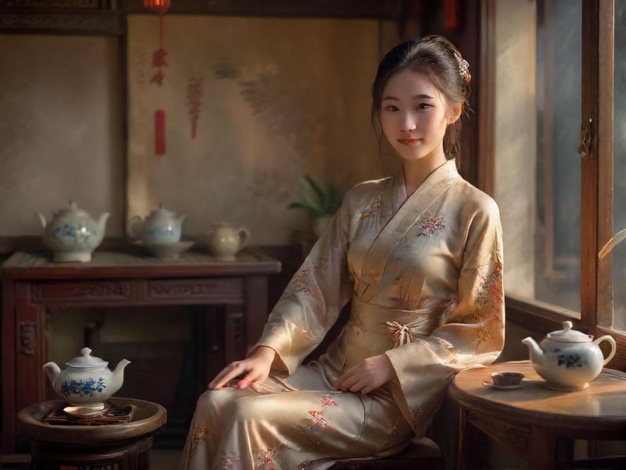 茶艺师正在进行服务