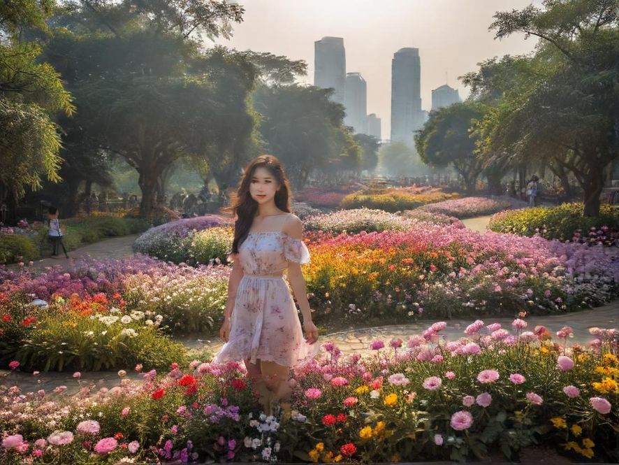 广州百花园里,一片片花海在阳光下盛开,五彩斑斓,如梦似幻,吸引着无数游客驻足欣赏。