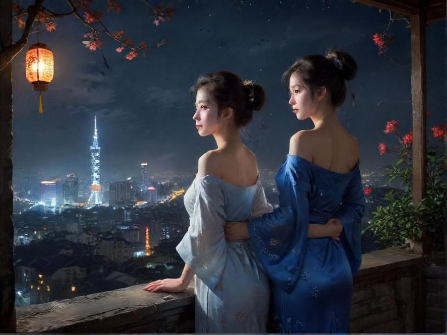 抽象的城市夜景信息网络图