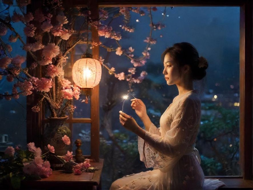 年轻人聚会百花丛社区夜生活