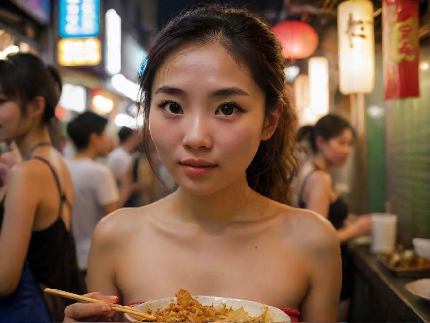 广州夜宵美食路边摊场景