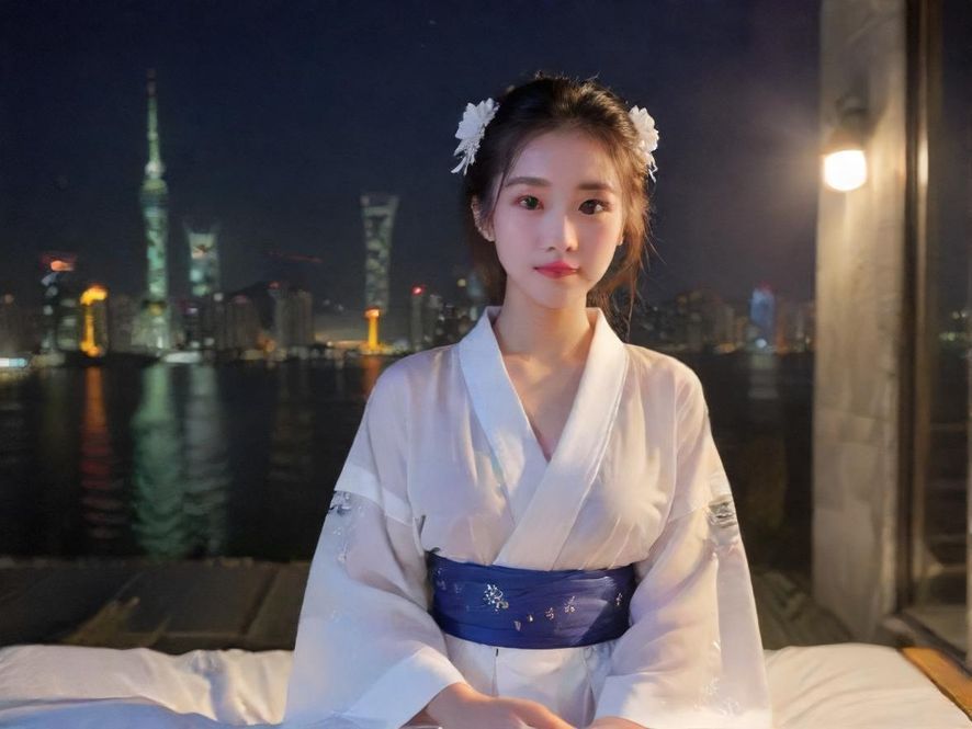 广州夜场入口，霓虹灯光闪烁，赛博朋克风格的都市夜晚景象
