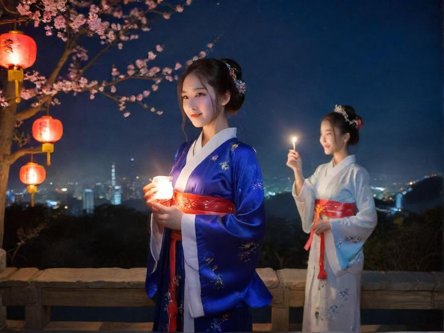 夜幕下的休闲会所入口