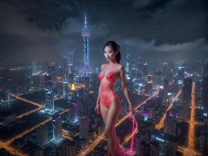 深圳夜晚的璀璨灯光