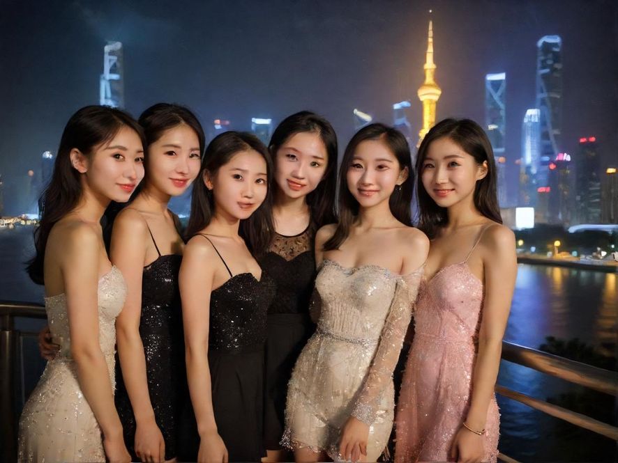 广州夜景珠江两岸灯光璀璨美景