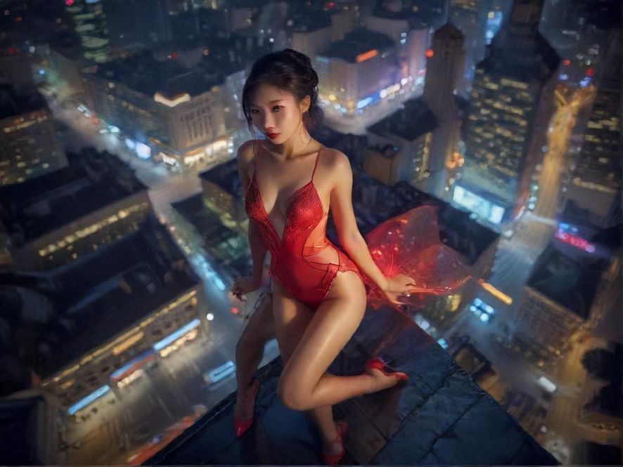 城市夜景下的休闲娱乐场所
