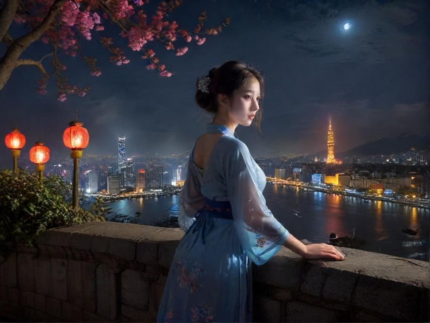 广州夜景璀璨，暗示夜生活的开始