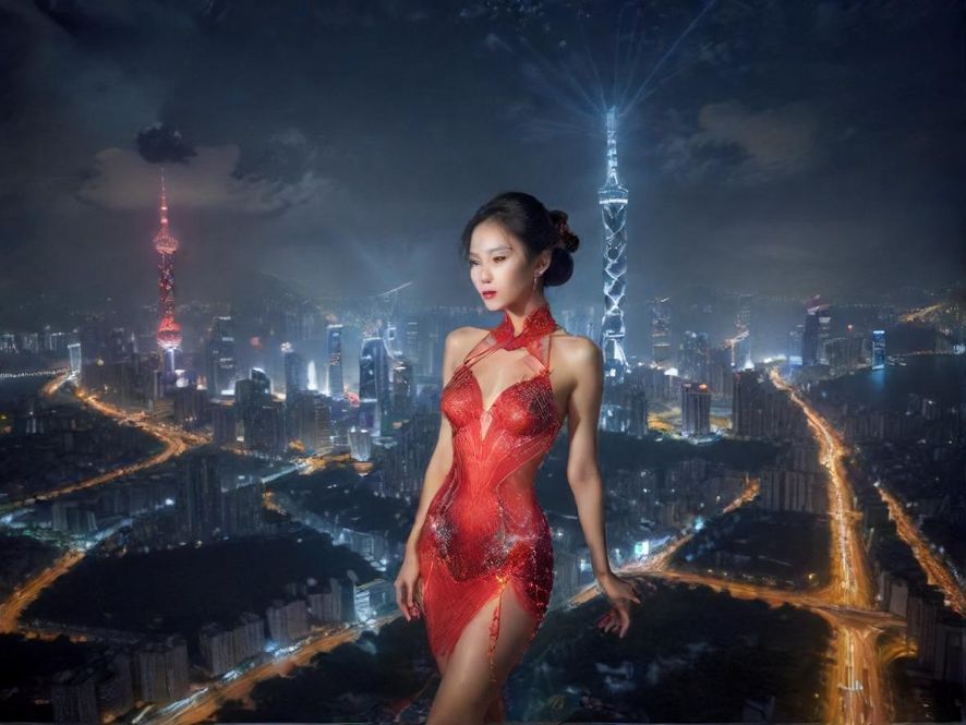 深圳罗湖繁华夜景