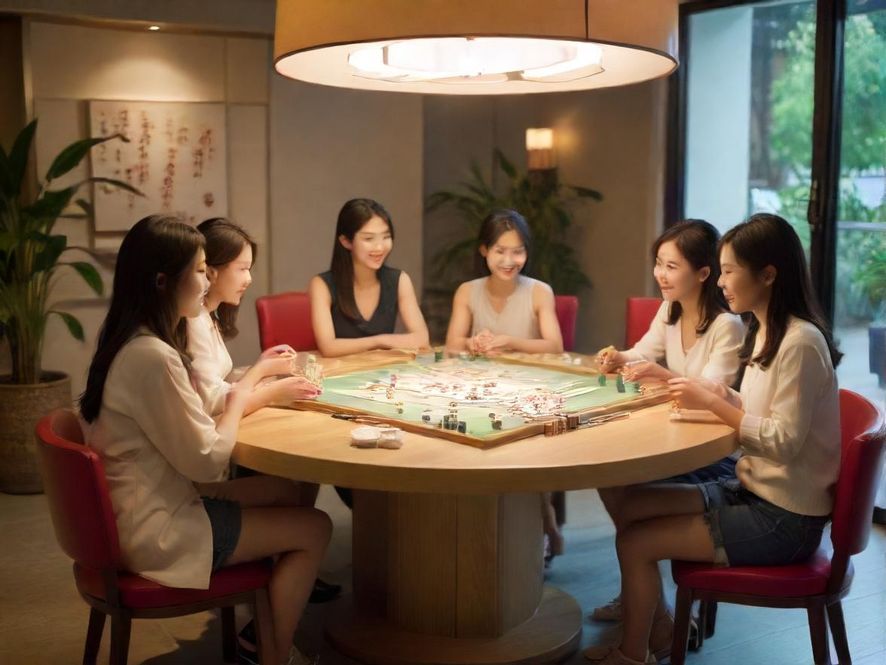 广州麻将休闲聚会场景