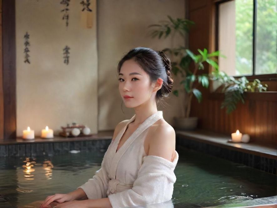 佛山按摩师在雅致会所内为客人做SPA，营造唯美放松氛围