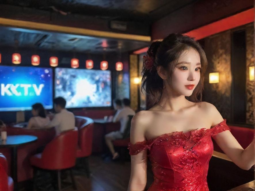 富城夜总会内豪华KTV包厢，朋友们正在尽情欢唱