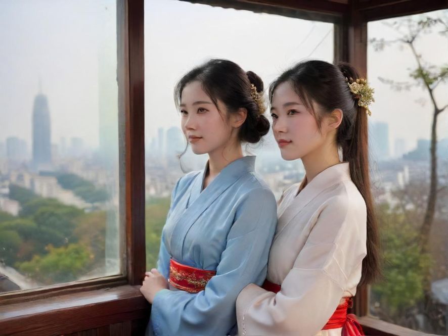 一位气质优雅的成熟女性在光影交错的私人会所中