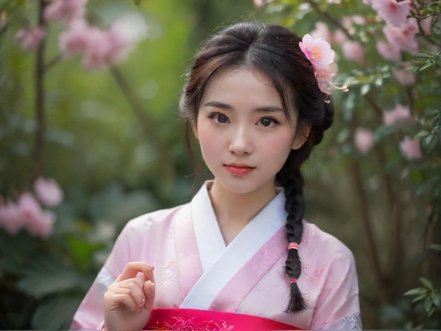 一位异国佳丽在雅致的茶室中与客人轻声交谈,侧面特写展现其迷人风采,氛围温馨而私密。